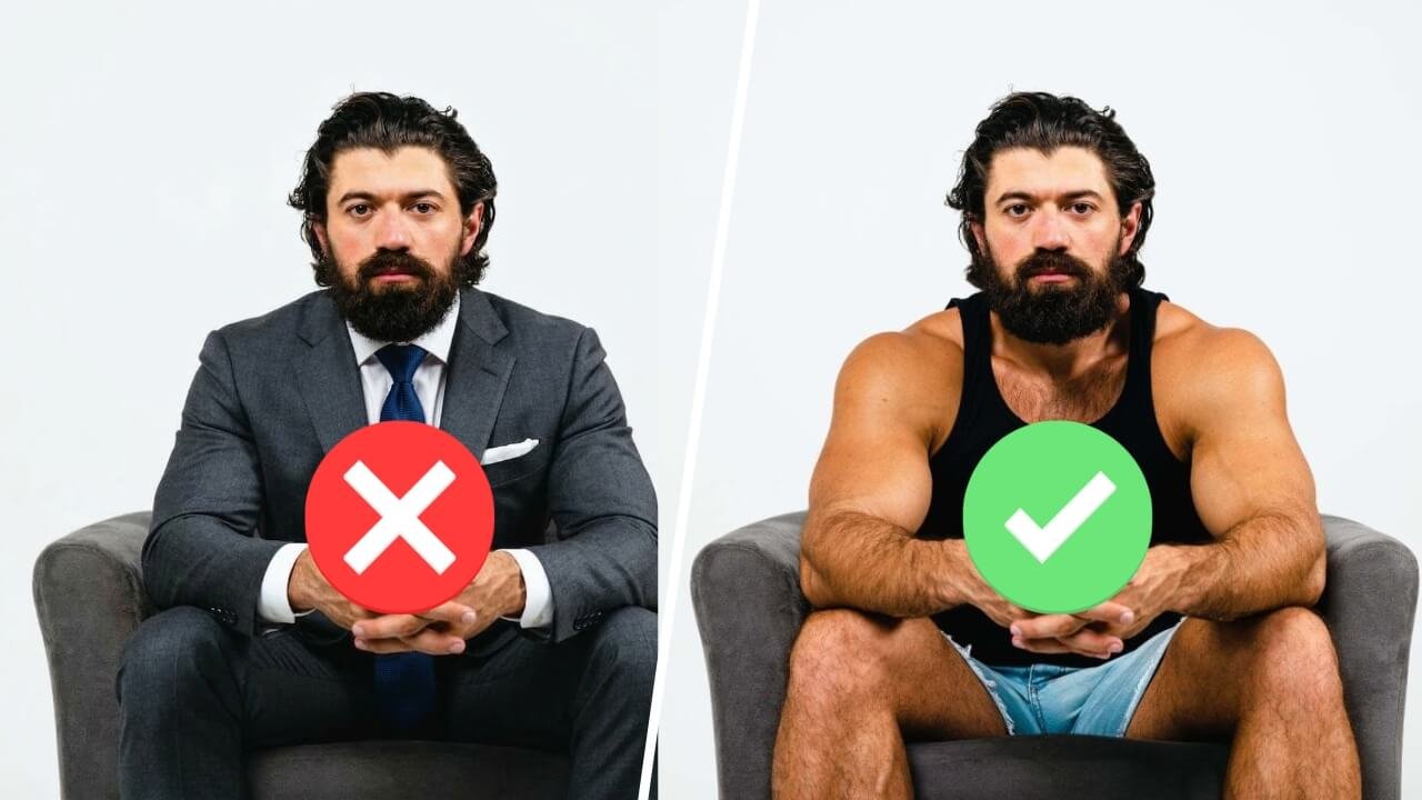 Alex Hormozi tank top (beater) vs Classic suit