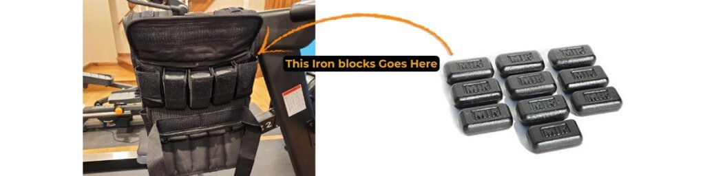 Mir weight vest and Mir iron blocks